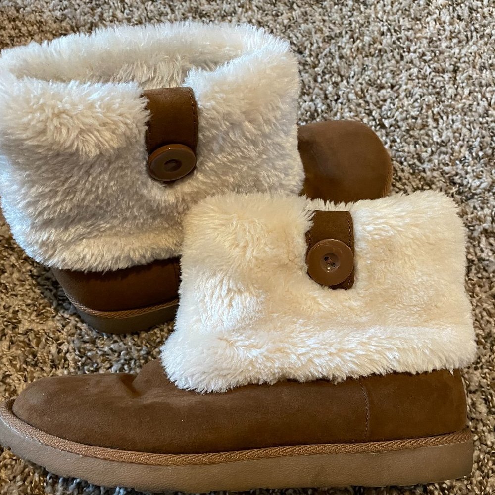 Junior Girl Size 7 Brown Winter Boots-Blessed Be The Gift
